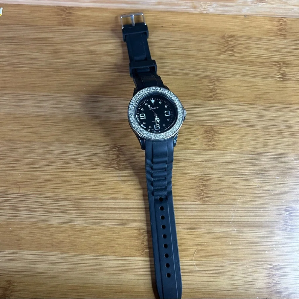 Luxury Black Watch with Silver Accents